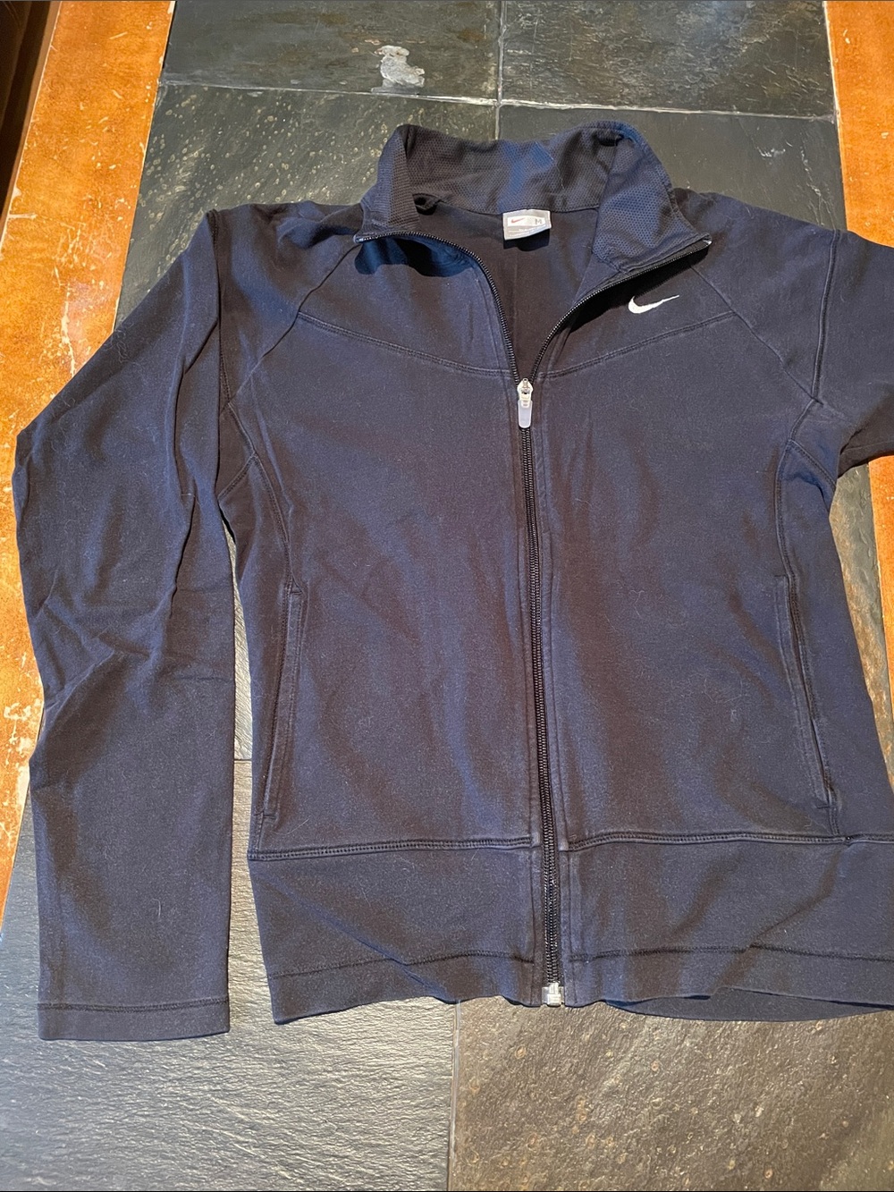 Nike Black Full-Zip Training Jacket with White Swoosh